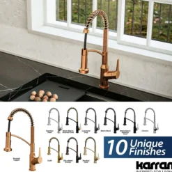 Karran Alston 1.8 GPM Single Lever Handle Lead-free Brass ADA Touchless Kitchen Faucet, Pull-Down, Brushed Copper, KKF215BC
