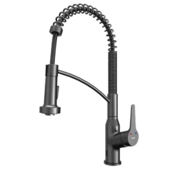Karran Alston 1.8 GPM Single Lever Handle Lead-free Brass ADA Touchless Kitchen Faucet, Pull-Down, Gunmetal Grey, KKF215GG