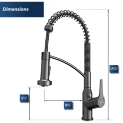 Karran Alston 1.8 GPM Single Lever Handle Lead-free Brass ADA Touchless Kitchen Faucet, Pull-Down, Gunmetal Grey, KKF215GG