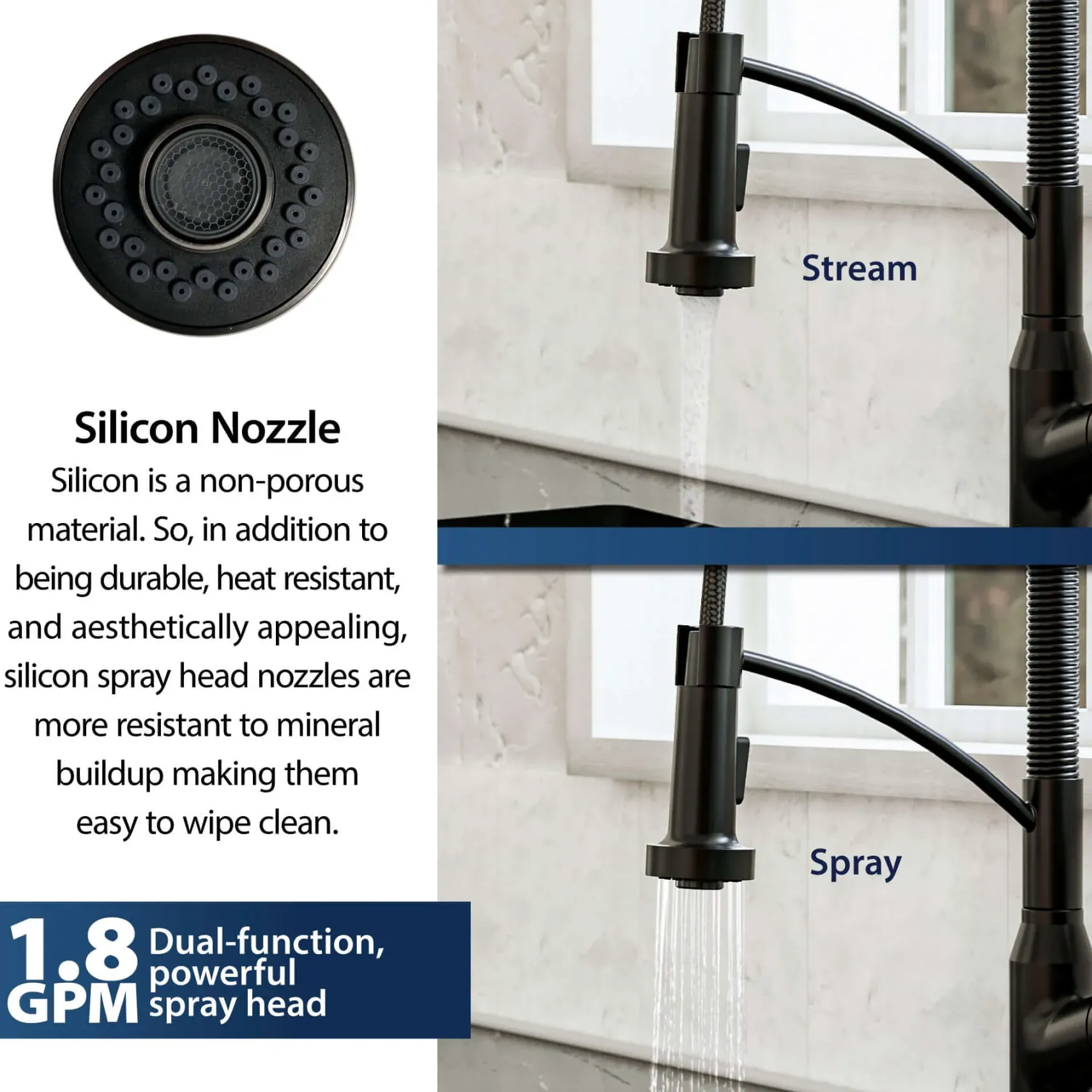 Karran Alston 1.8 GPM Single Lever Handle Lead-free Brass ADA Touchless Kitchen Faucet, Pull-Down, Matte Black, KKF215MB