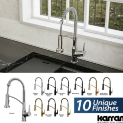 Karran Alston 1.8 GPM Single Lever Handle Lead-free Brass ADA Touchless Kitchen Faucet, Pull-Down, Chrome, KKF215C