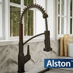 Karran Alston 1.8 GPM Single Lever Handle Lead-free Brass ADA Touchless Kitchen Faucet, Pull-Down, Oil Rubbed Bronze, KKF215ORB