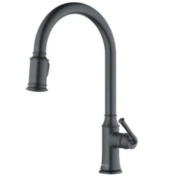 Karran Auburn 1.8 GPM Single Lever Handle Lead-free Brass ADA Kitchen Faucet, Pull-Down Kitchen, Gunmetal Grey, KKF310GG