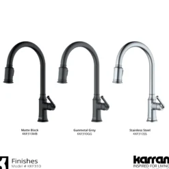 Karran Auburn 1.8 GPM Single Lever Handle Lead-free Brass ADA Kitchen Faucet, Pull-Down Kitchen, Gunmetal Grey, KKF310GG
