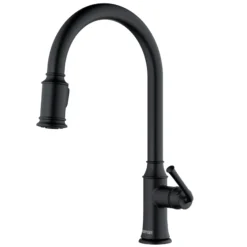 Karran Auburn 1.8 GPM Single Lever Handle Lead-free Brass ADA Kitchen Faucet, Pull-Down Kitchen, Matte Black, KKF310MB
