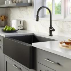 Karran Auburn 1.8 GPM Single Lever Handle Lead-free Brass ADA Kitchen Faucet, Pull-Down Kitchen, Matte Black, KKF310MB