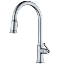 Karran Auburn 1.8 GPM Single Lever Handle Lead-free Brass ADA Kitchen Faucet, Pull-Down Kitchen, Stainless Steel, KKF310SS