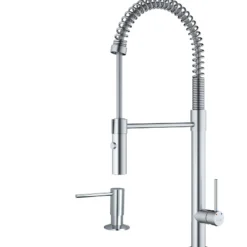 Karran Bluffton 1.8 GPM Single Lever Handle Lead-free Brass ADA Kitchen Faucet, Pull-Down Kitchen, Stainless Steel, KKF220SD35SS