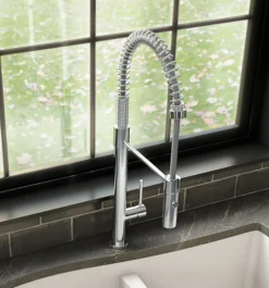 Karran Bluffton Single Lever Handle Lead-free Brass ADA Kitchen Faucet, Pull Down, Chrome, KKF220C