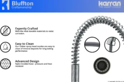 Karran Bluffton Single Lever Handle Lead-free Brass ADA Kitchen Faucet, Pull Down, Chrome, KKF220C