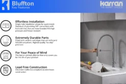Karran Bluffton Single Lever Handle Lead-free Brass ADA Kitchen Faucet, Pull Down, Chrome, KKF220C