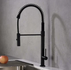 Karran Bluffton Single Lever Handle Lead-free Brass ADA Kitchen Faucet, Pull Down, Matte Black, KKF220MB