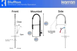 Karran Bluffton Single Lever Handle Lead-free Brass ADA Kitchen Faucet, Pull Down, Matte Black, KKF220MB