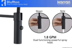 Karran Bluffton Single Lever Handle Lead-free Brass ADA Kitchen Faucet, Pull Down, Matte Black, KKF220MB