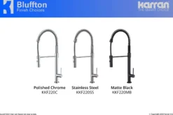 Karran Bluffton Single Lever Handle Lead-free Brass ADA Kitchen Faucet, Pull Down, Matte Black, KKF220MB