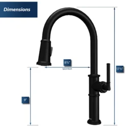 Karran Brampton 1.8 GPM Single Lever Handle Lead-free Brass ADA Kitchen Faucet, Pull-Down, Matte Black, KKF365MB