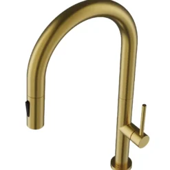 Karran Brynford 1.8 GPM Single Lever Lead-free Brass ADA Kitchen Faucet, Pull-Down, Spot-Free Brushed Gold, KKF730SFBG
