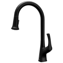 Karran Chantilly 1.8 GPM Single Lever Handle Lead-free Brass ADA Touchless Kitchen Faucet, Pull-Down, Matte Black, KKF375MB