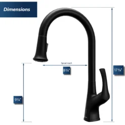 Karran Chantilly 1.8 GPM Single Lever Handle Lead-free Brass ADA Touchless Kitchen Faucet, Pull-Down, Matte Black, KKF375MB