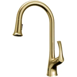 Karran Chantilly 1.8 GPM Single Lever Handle Lead-free Brass ADA Touchless Kitchen Faucet, Pull-Down, Brushed Gold, KKF375BG