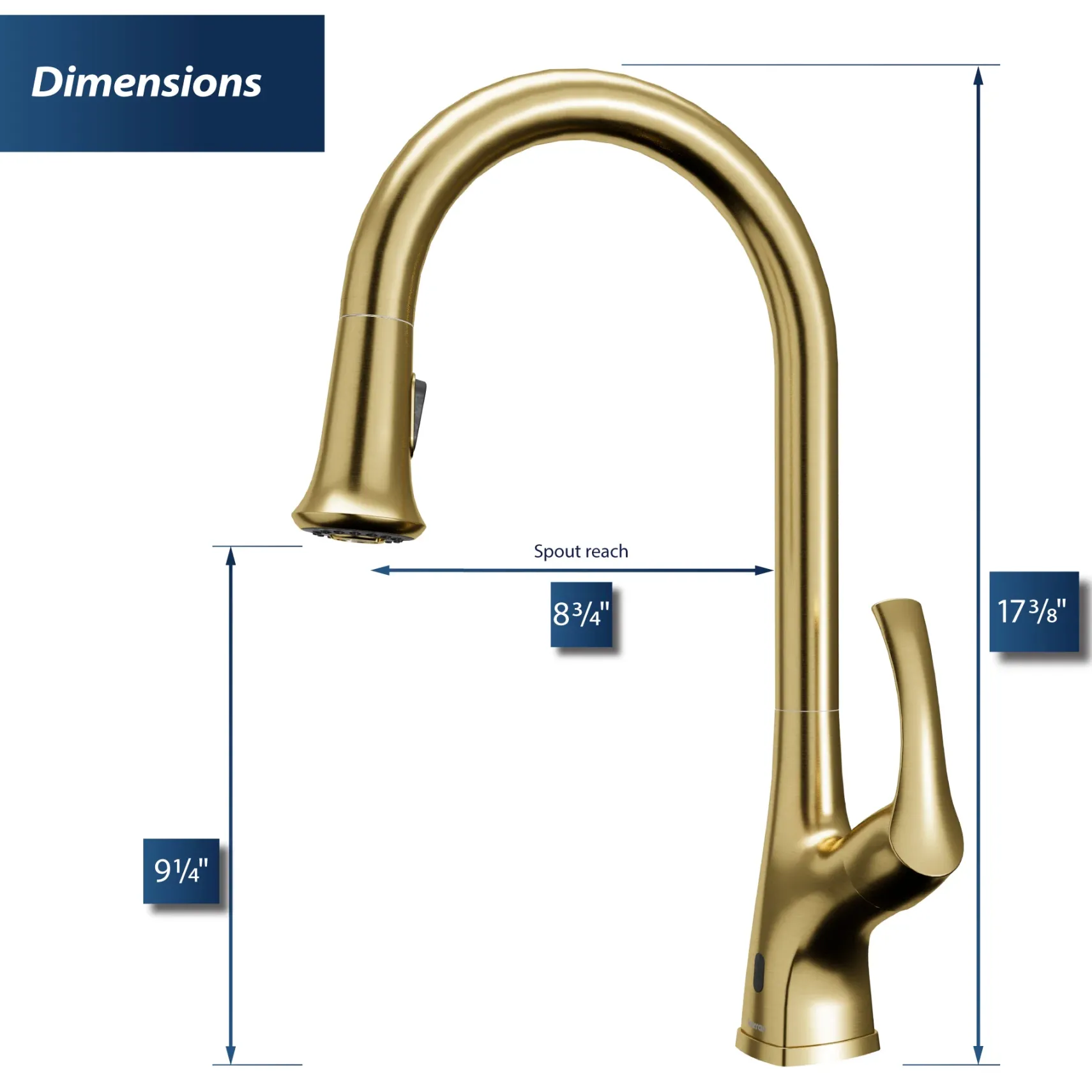 Karran Chantilly 1.8 GPM Single Lever Handle Lead-free Brass ADA Touchless Kitchen Faucet, Pull-Down, Brushed Gold, KKF375BG