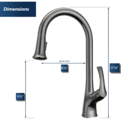 Karran Chantilly 1.8 GPM Single Lever Handle Lead-free Brass ADA Touchless Kitchen Faucet, Pull-Down, Gunmetal Grey, KKF375GG
