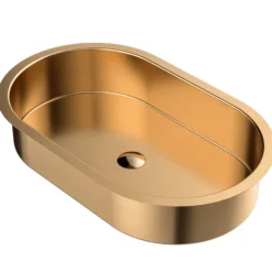 Karran Cinox 17" x 27.5" Oval Undermount Stainless Steel Bathroom Sink, Brushed Copper, 16 Gauge, CCU200BC