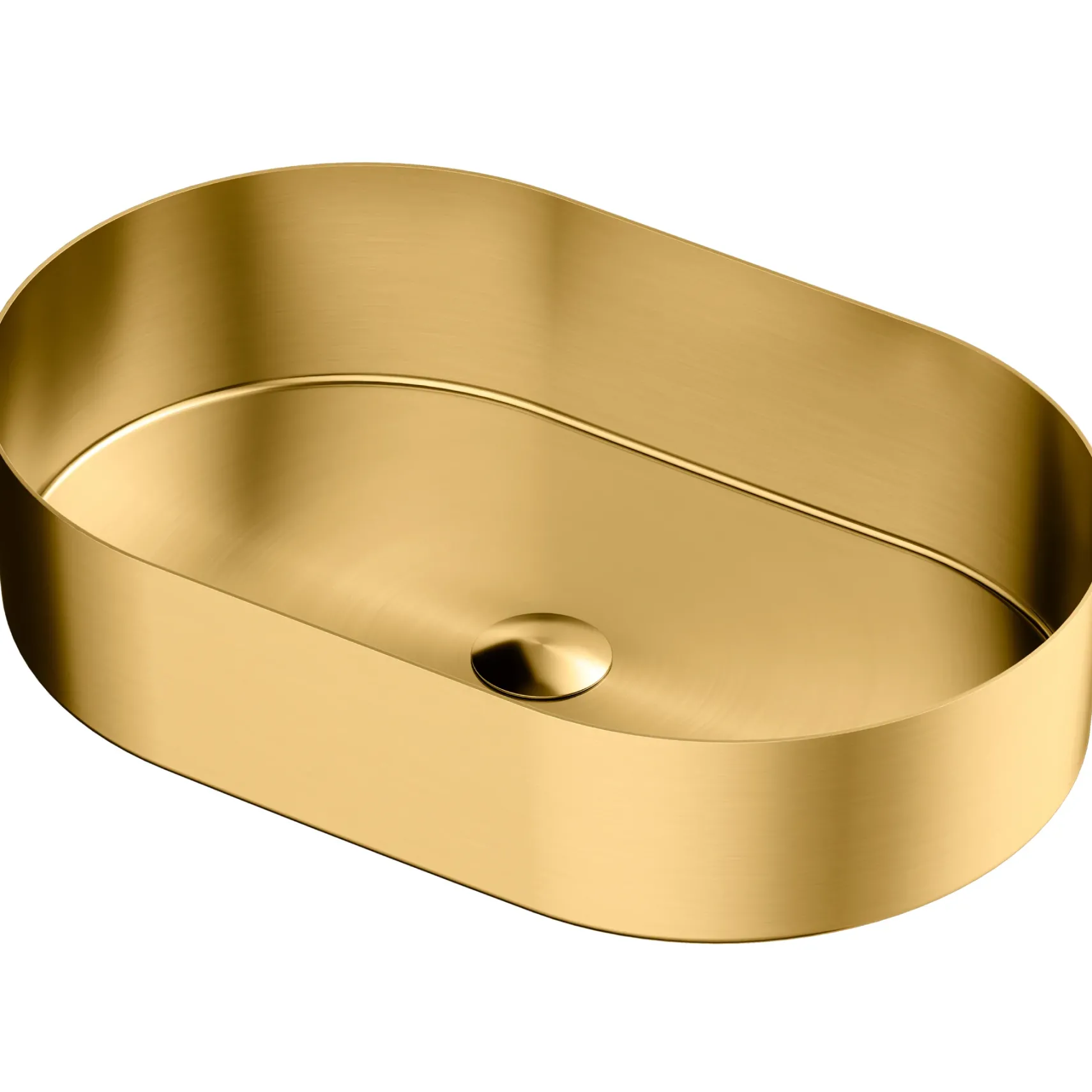 Karran Cinox 13.75" x 21.625" Oval Vessel Stainless Steel Bathroom Sink, Gold, 16 Gauge, CCV400G