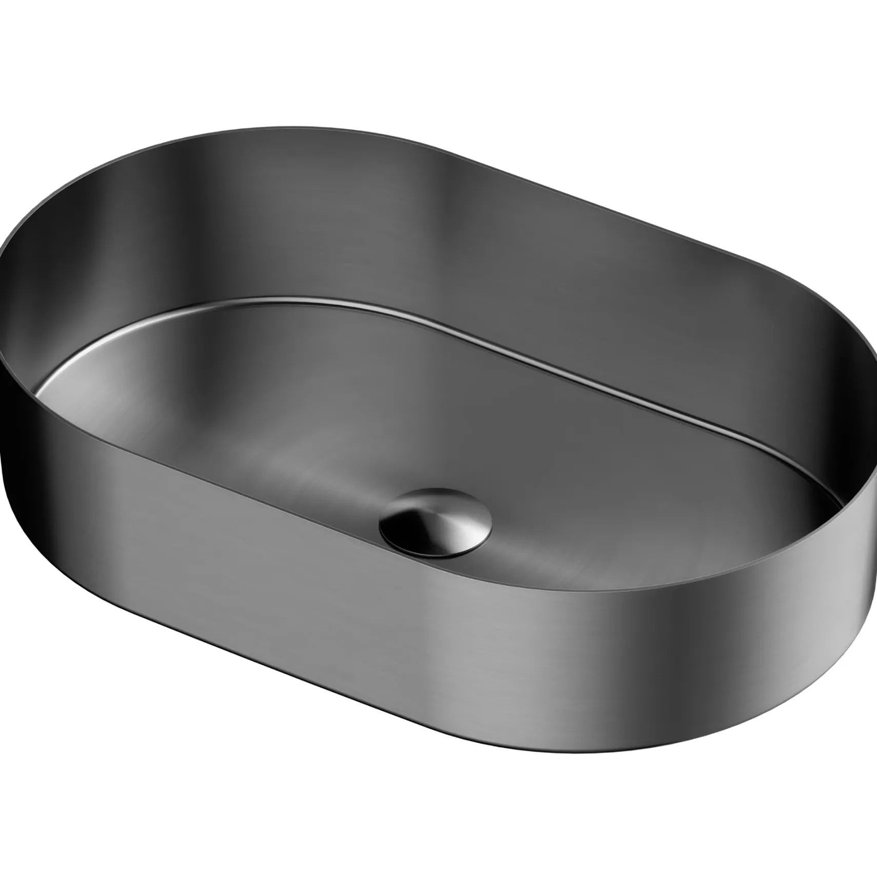 Karran Cinox 13.75" x 21.625" Oval Vessel Stainless Steel Bathroom Sink, Gunmetal Grey, 16 Gauge, CCV400GG