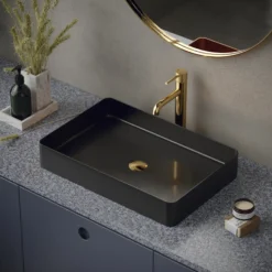 Karran Cinox 15.75" x 23.625" Rectangular Vessel Stainless Steel Bathroom Sink, Gunmetal Grey, 16 Gauge, CCV600GG