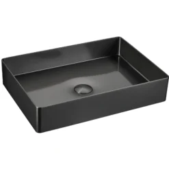 Karran Cinox 15.75" x 23.625" Rectangular Vessel Stainless Steel Bathroom Sink, Gunmetal Grey, 16 Gauge, CCV600GG