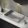 Karran Cinox 15.75" x 23.625" Rectangular Vessel Stainless Steel Bathroom Sink, 16 Gauge, CCV600SS