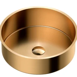 Karran Cinox 15.75" x 15.75" Round Undermount Stainless Steel Bathroom Sink, Brushed Copper, 16 Gauge, CCU100BC