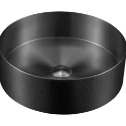 Karran Cinox 15" x 15" Round Vessel Stainless Steel Bathroom Sink, Gunmetal Grey, 16 Gauge, CCV100GG