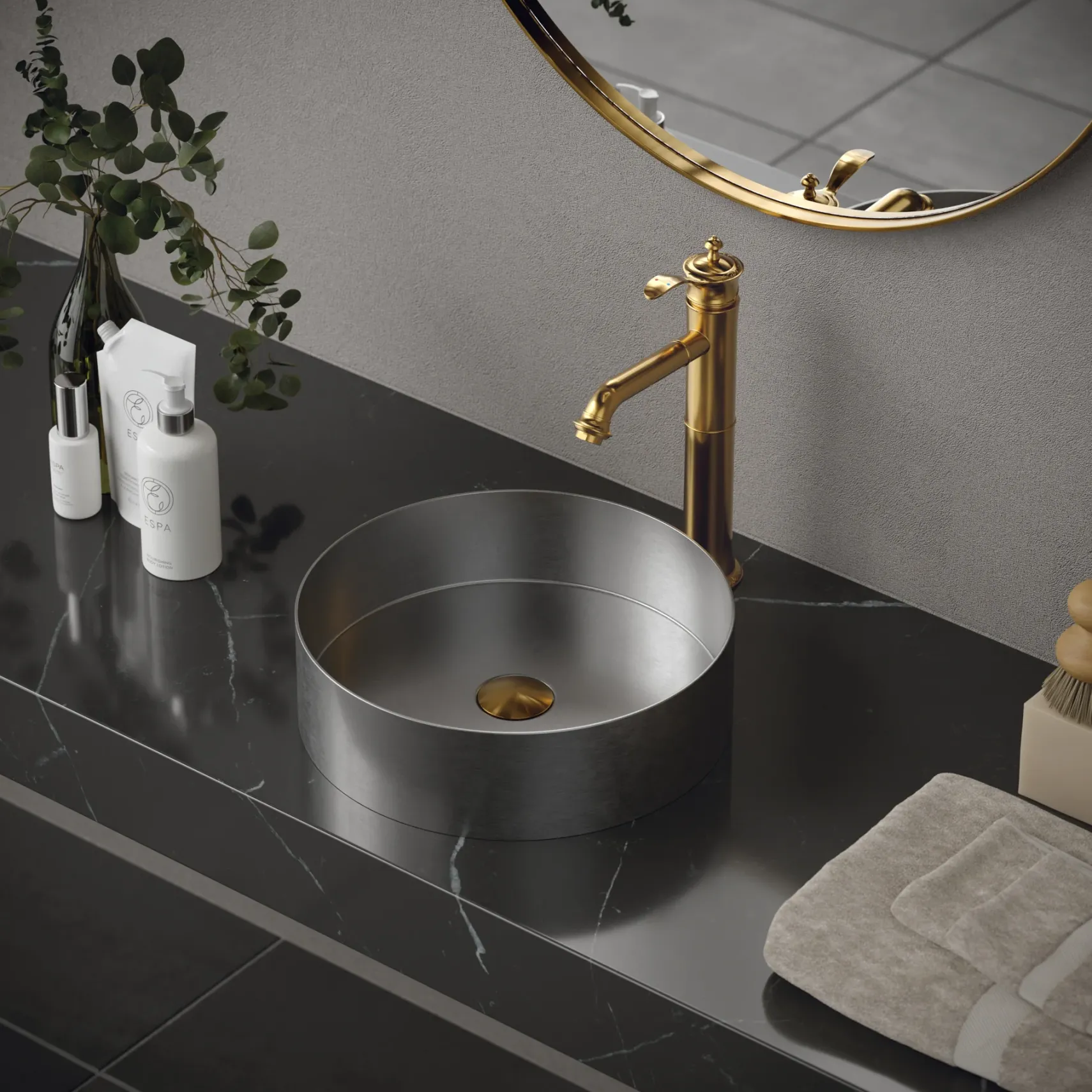 Karran Cinox 14.25" x 14.25" Round Vessel Stainless Steel Bathroom Sink, 16 Gauge, CCV200SS