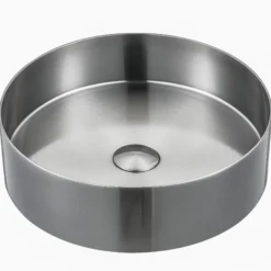 Karran Cinox 14.25" x 14.25" Round Vessel Stainless Steel Bathroom Sink, 16 Gauge, CCV200SS