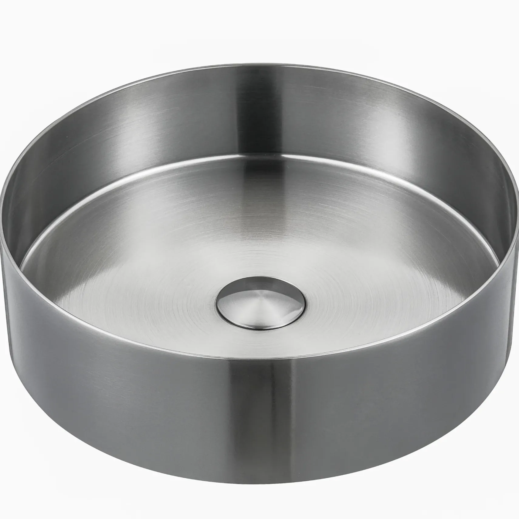 Karran Cinox 14.25" x 14.25" Round Vessel Stainless Steel Bathroom Sink, 16 Gauge, CCV200SS