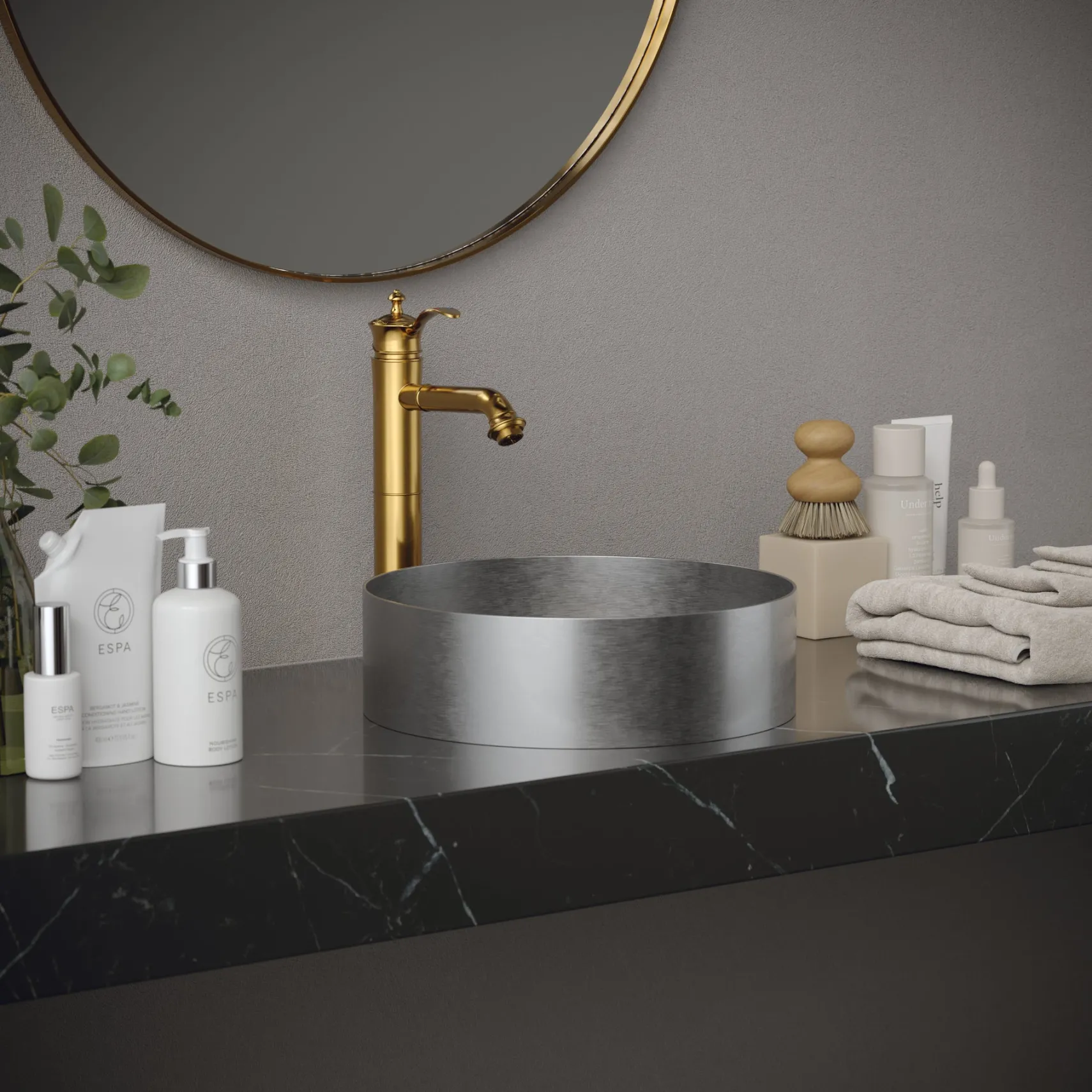 Karran Cinox 14.25" x 14.25" Round Vessel Stainless Steel Bathroom Sink, 16 Gauge, CCV200SS
