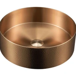 Karran Cinox 15" x 15" Round Vessel Stainless Steel Bathroom Sink, Brushed Copper, 16 Gauge, CCV100BC