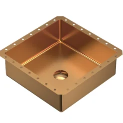 Karran Cinox 15.75" x 15.75" Square Undermount Stainless Steel Bathroom Sink, Brushed Copper, 16 Gauge, CCU500BC