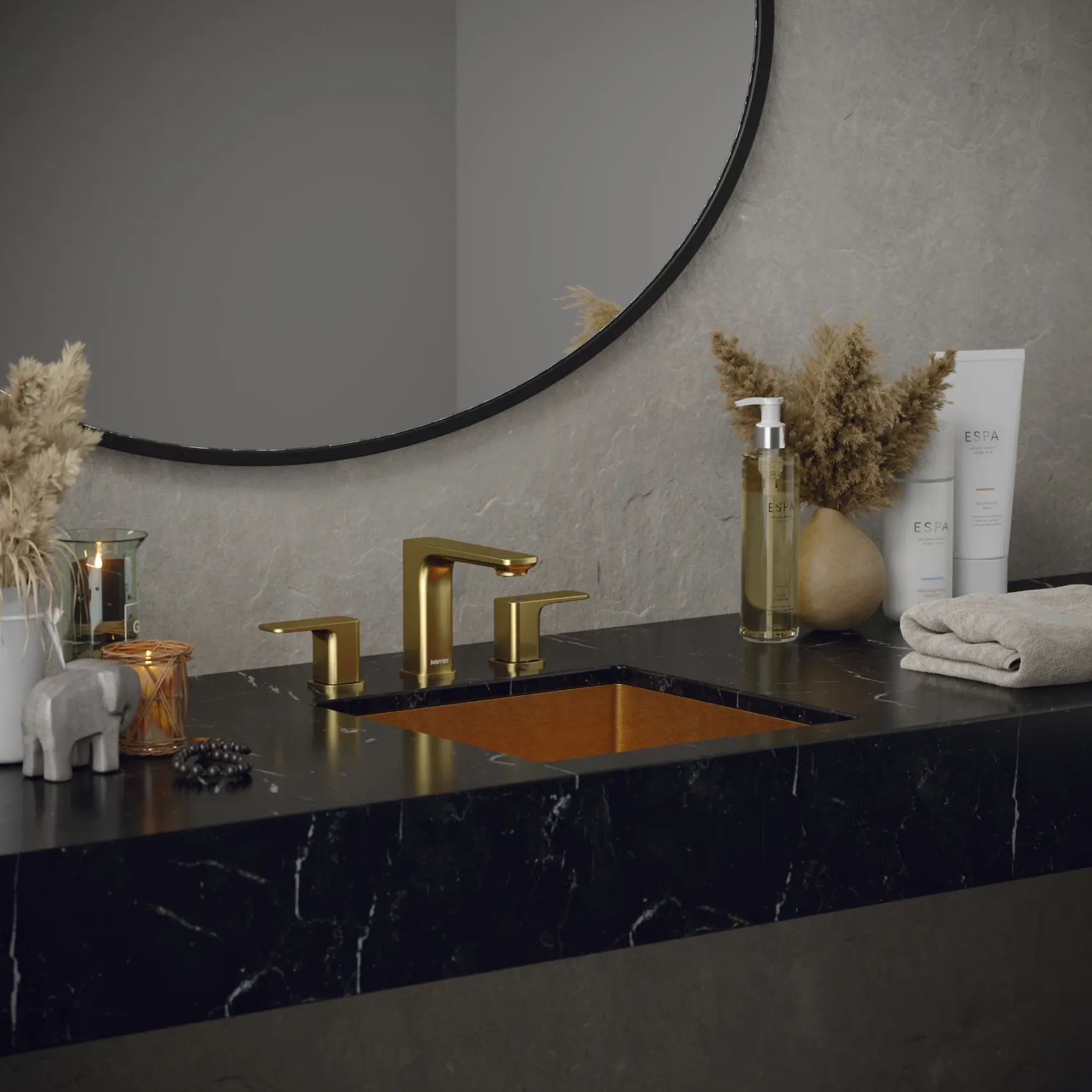 Karran Cinox 15.75" x 15.75" Square Undermount Stainless Steel Bathroom Sink, Gold, 16 Gauge, CCU500G