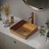 Karran Cinox 15.75" x 15.75" Square Vessel Stainless Steel Bathroom Sink, Brushed Copper, 16 Gauge, CCV500BC