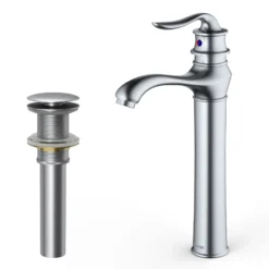 Karran Dartford 1.2 GPM Single Lever Handle Lead-free Brass ADA Bathroom Faucet, Vessel, Stainless Steel, KBF432SS