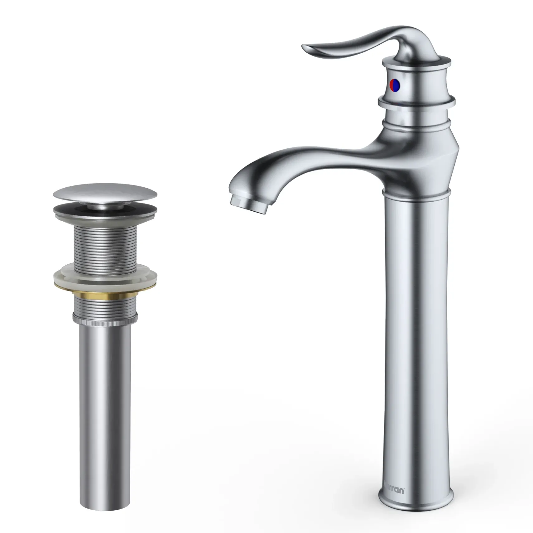 Karran Dartford 1.2 GPM Single Lever Handle Lead-free Brass ADA Bathroom Faucet, Vessel, Stainless Steel, KBF432SS
