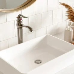 Karran Dartford 1.2 GPM Single Lever Handle Lead-free Brass ADA Bathroom Faucet, Vessel, Stainless Steel, KBF432SS