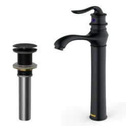 Karran Dartford 1.2 GPM Single Lever Handle Lead-free Brass ADA Bathroom Faucet, Vessel, Matte Black, KBF432MB