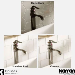 Karran Dartford 1.2 GPM Single Lever Handle Lead-free Brass ADA Bathroom Faucet, Vessel, Matte Black, KBF432MB
