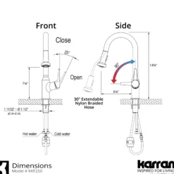 Karran Dockton 1.8 GPM Single Lever Handle Lead-free Brass ADA Kitchen Faucet, Pull-Down Kitchen, Matte Black, KKF250SD25MB