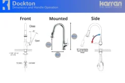 Karran Dockton Single Lever Handle Lead-free Brass ADA Kitchen Faucet, Pull Down, Chrome, KKF250C