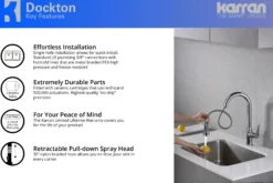 Karran Dockton Single Lever Handle Lead-free Brass ADA Kitchen Faucet, Pull Down, Chrome, KKF250C